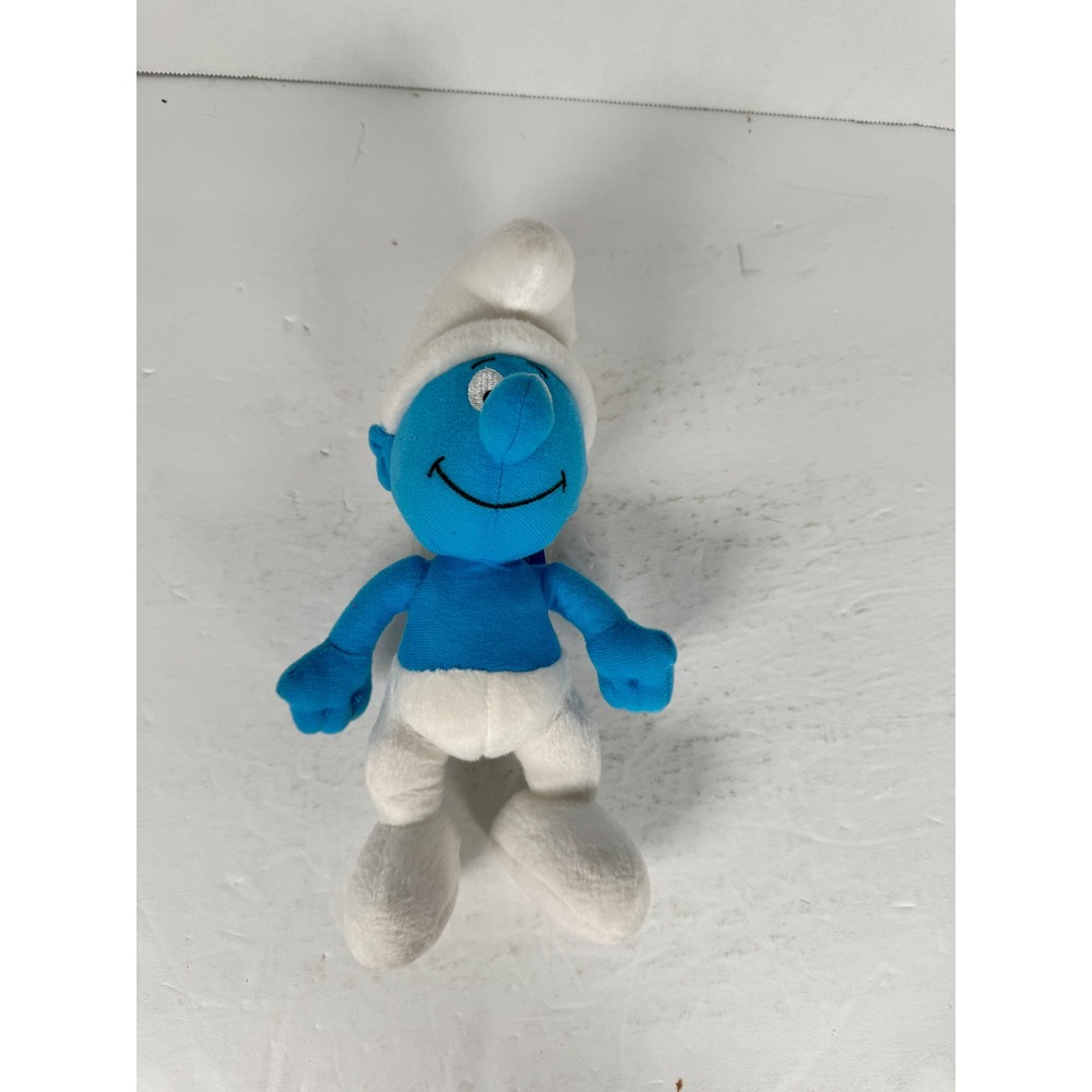 The Smurfs Peyo 2010 Blue Smurf Plush‎ Toy with Suction Cup 8 Inch